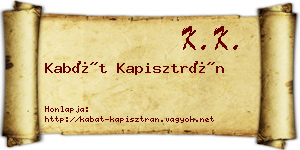 Kabát Kapisztrán névjegykártya